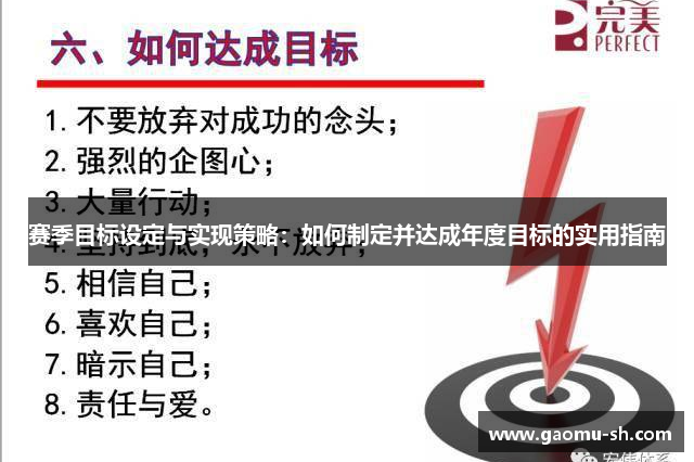 赛季目标设定与实现策略：如何制定并达成年度目标的实用指南